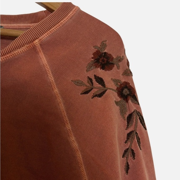 Sweatshirt Dress Embroidered Loungewear Lg Boho Cottagecore - Picture 4 of 8